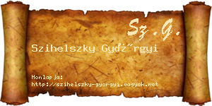 Szihelszky Györgyi névjegykártya